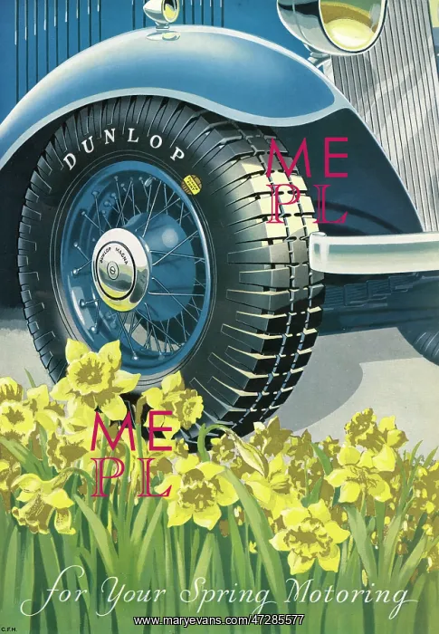 : DUNLOP TYRE ADVERT 1934 : DUNLOP TYRE ADVERT 1934