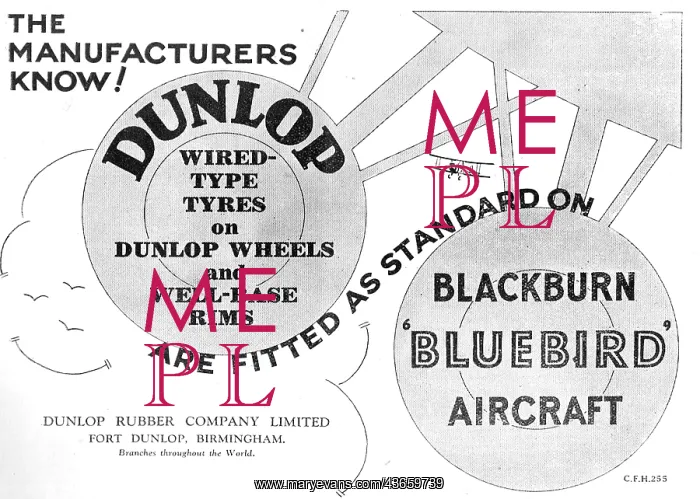 : Dunlop Tyres Specified For The Blackburn Bluebird : Dunlop Tyres Specified For The Blackburn Bluebird