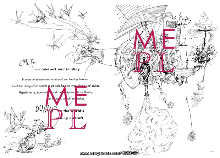 : Dunlop Tyres, Wheels & Brakes. Maxaret. Emett Cartoon : Dunlop Tyres, Wheels & Brakes. Maxaret. Emett Cartoon
