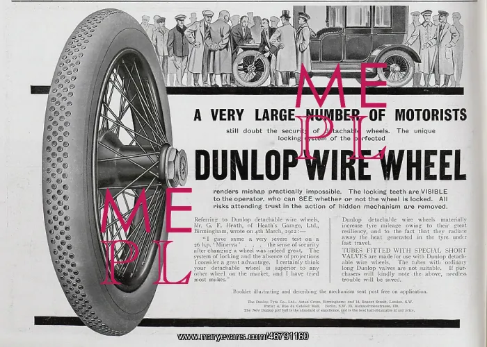 : Dunlop wire wheel advert : Dunlop wire wheel advert