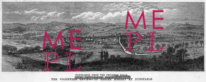 : DUNSTABLE. Dunstable, Bedfordshire, viewed from the Chiltern Hills : DUNSTABLE. Dunstable, Bedfordshire, viewed from the Chiltern Hills