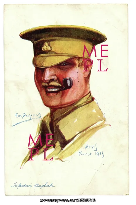 : A Dupuis head and shoulders of an British soldier : A Dupuis head and shoulders of an British soldier