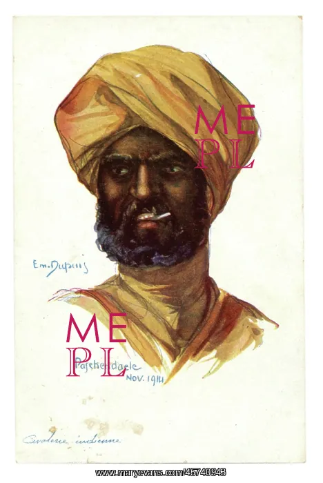: A Dupuis head and shoulders of an Indian soldier : A Dupuis head and shoulders of an Indian soldier