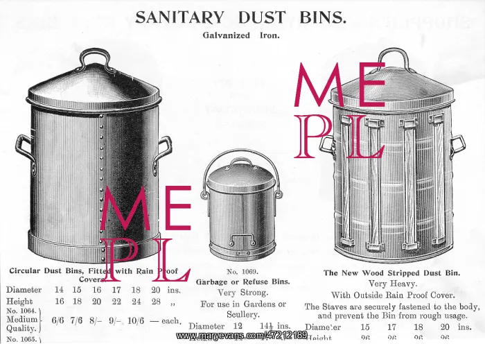  : DUSTBINS / CATALOGUE / 1900