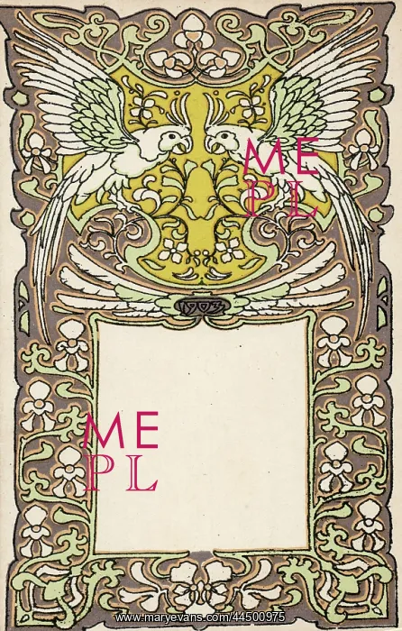 : Dutch art nouveau pattern - Parrots : Dutch art nouveau pattern - Parrots