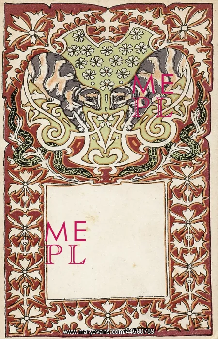 : Dutch art nouveau pattern - Salamanders : Dutch art nouveau pattern - Salamanders