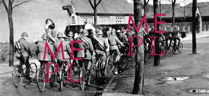 : Dutch Bicycle-Mounted Band, 1937 : Dutch Bicycle-Mounted Band, 1937