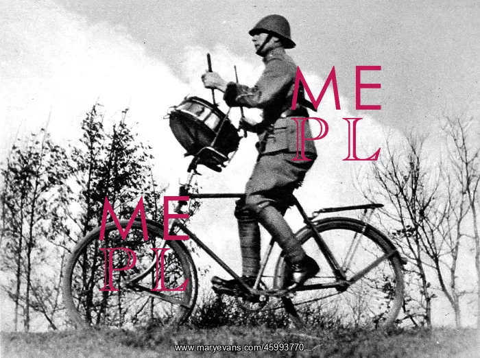 : Dutch Bicycle-Mounted Bandsman 1937 : Dutch Bicycle-Mounted Bandsman 1937