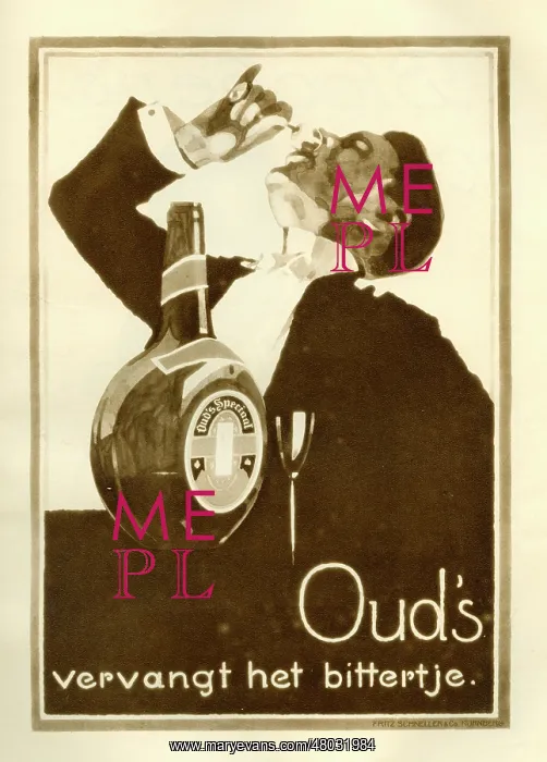 : A Dutch liquor advertisement for Ouds : A Dutch liquor advertisement for Ouds