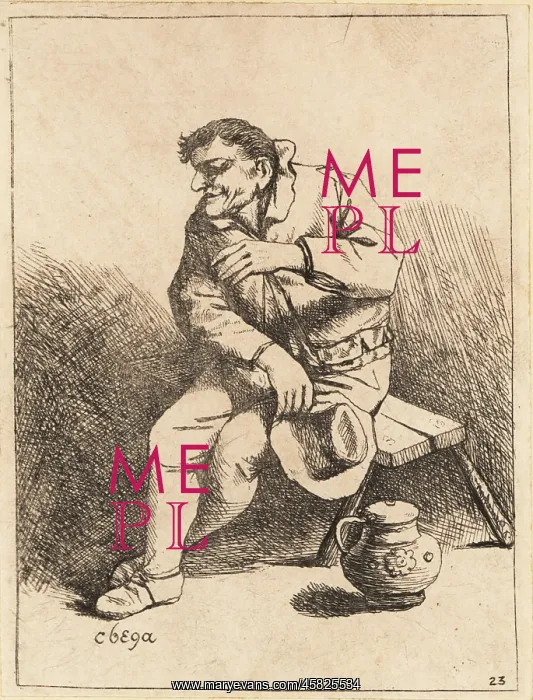 : Dutch man sitting on a bench, holding his hat : Dutch man sitting on a bench, holding his hat