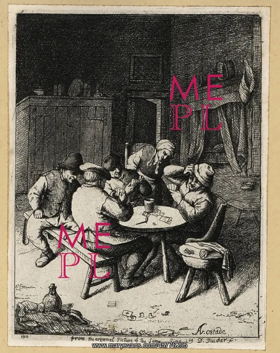 : Dutch peasants playing a game of cards at a table : Dutch peasants playing a game of cards at a table