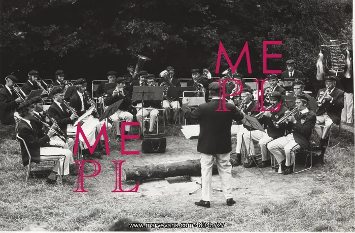 : Dutch wind band playing in open air, Holland : Dutch wind band playing in open air, Holland