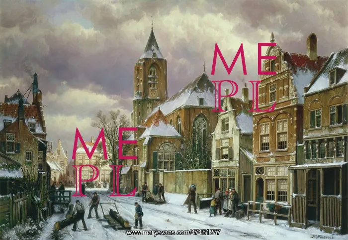 : Dutch Winter Street Scene : Dutch Winter Street Scene