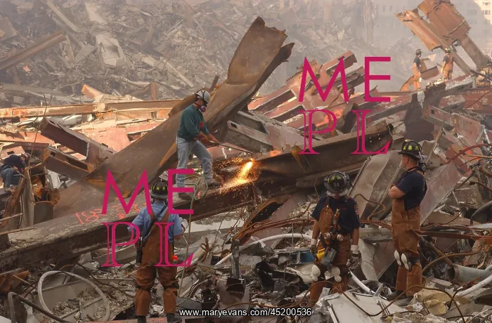: Dwarfed by the debris from the collapsed ? : Dwarfed by the debris from the collapsed ?
