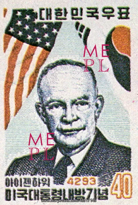 : Dwight D. Eisenhower US president depicted on : Dwight D. Eisenhower US president depicted on