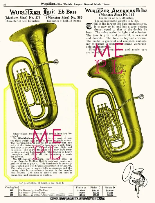 : E-flat Bass, Wurlitzer : E-flat Bass, Wurlitzer