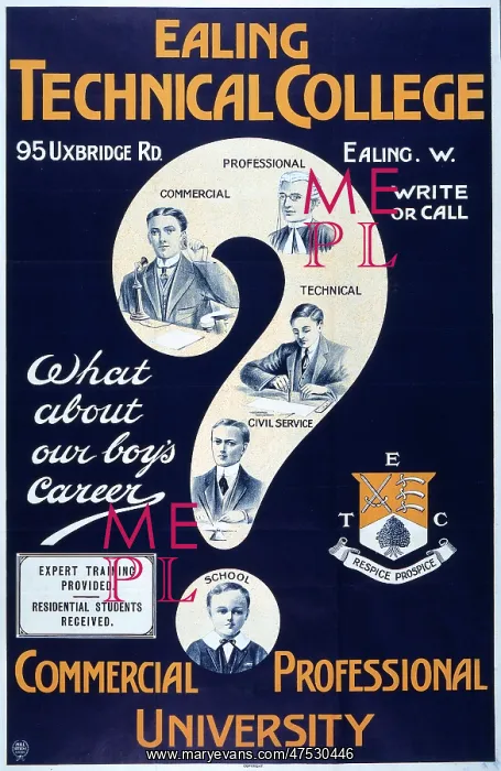 : Ealing Technical College advert : Ealing Technical College advert