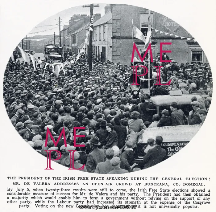 : Eamon de Valera speech during General Election 1937 : Eamon de Valera speech during General Election 1937