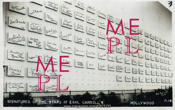 : Earl Carroll's Theatre Restaurant, Hollywood - Signatures : Earl Carroll's Theatre Restaurant, Hollywood - Signatures