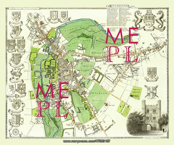 : Early 19th Century map of Cambridge : Early 19th Century map of Cambridge