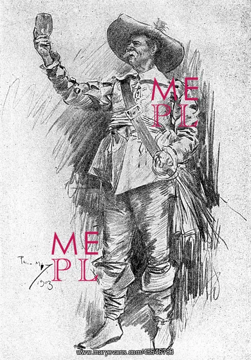 : Early 20th century actor in the role of a Cavalier : Early 20th century actor in the role of a Cavalier