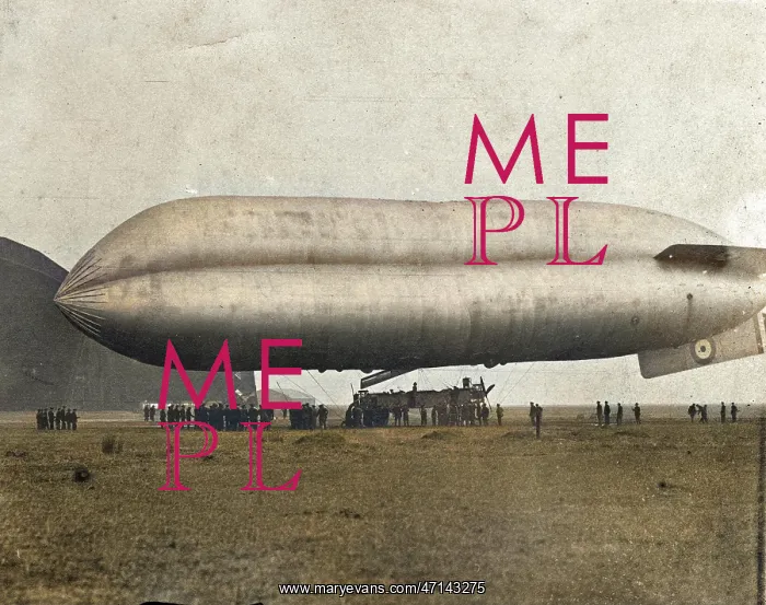 : Early British dirigible on the ground : Early British dirigible on the ground