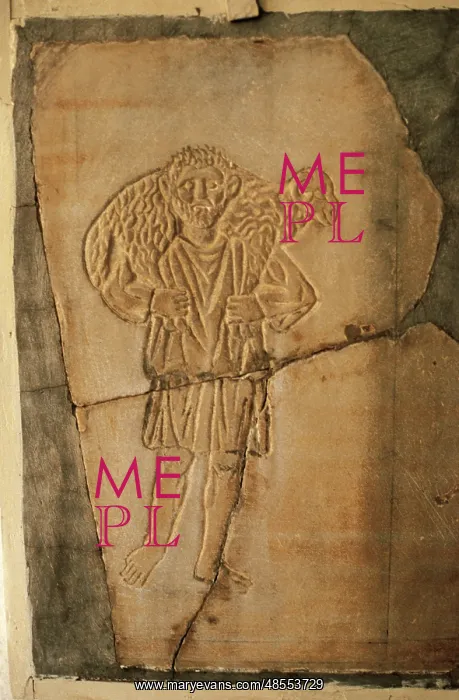 : Early Christian art. The Good Shepherd. Relief. 4th century : Early Christian art. The Good Shepherd. Relief. 4th century
