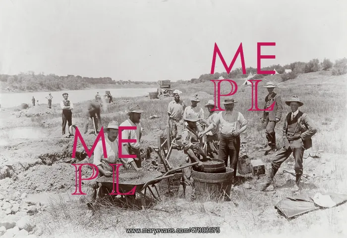 : Early diggings, Vaal river mines, mining, South Africa : Early diggings, Vaal river mines, mining, South Africa