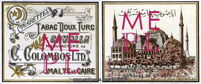  : Early Egyptian Cigarette Packet - Front and Back (combined)