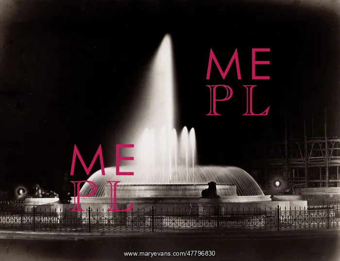 : Early electric light illuminating a fountain Rome, Italy : Early electric light illuminating a fountain Rome, Italy