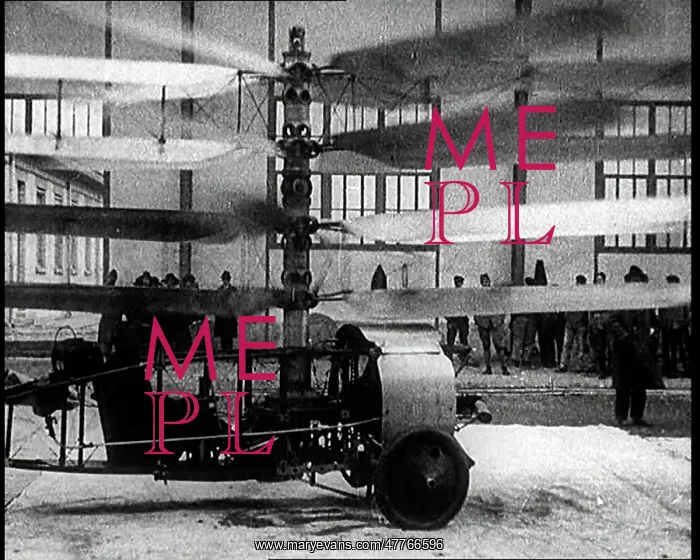 : An Early Helicopter With Four Sets Of Propellers : An Early Helicopter With Four Sets Of Propellers