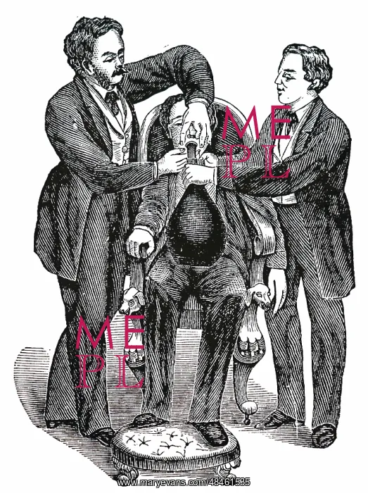 : Early method of delivering nitrous oxide (laughing gas) : Early method of delivering nitrous oxide (laughing gas)