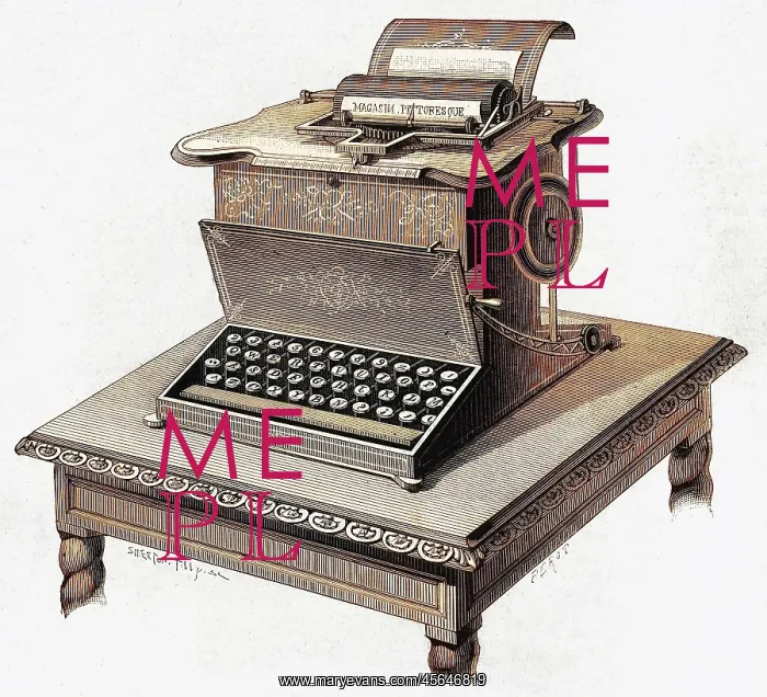 : Early model of a Remington typewriter : Early model of a Remington typewriter
