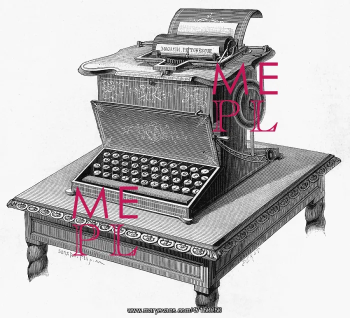 : Early model of a Remington typewriter : Early model of a Remington typewriter