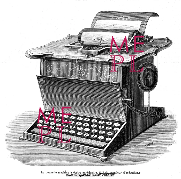 : Early model of a Remington typewriter : Early model of a Remington typewriter