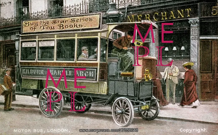 : An early motor bus on Edgeware Road