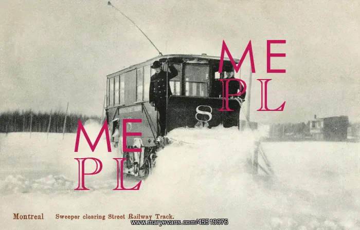 : An early snowplough tram in Montreal, Canada : An early snowplough tram in Montreal, Canada