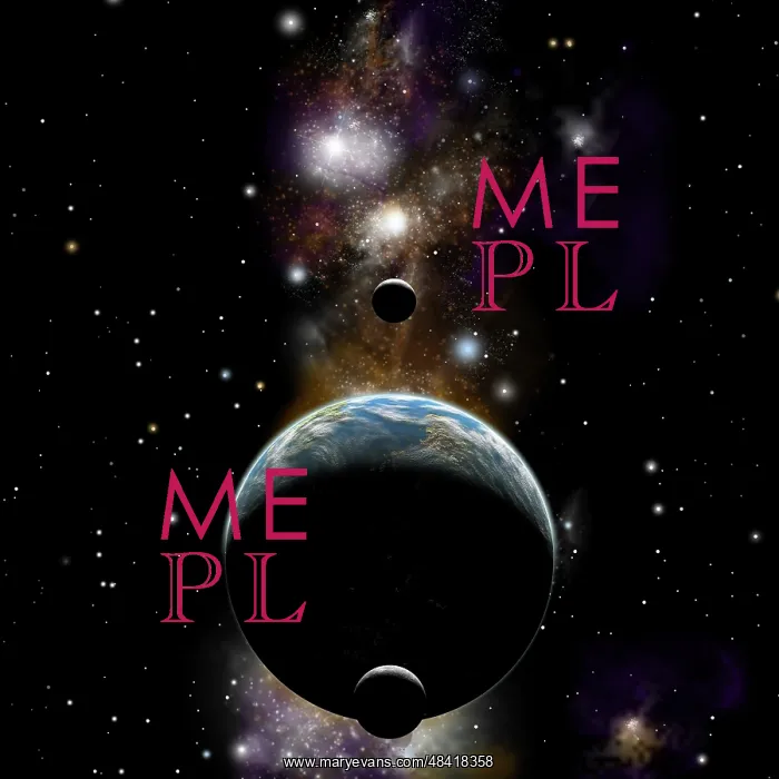 : An Earth type world with two moons against a background of ? : An Earth type world with two moons against a background of ?