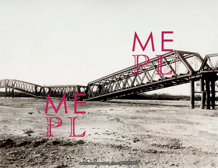 : Earthquake damage in Japan c.1890, collapsed bridge : Earthquake damage in Japan c.1890, collapsed bridge