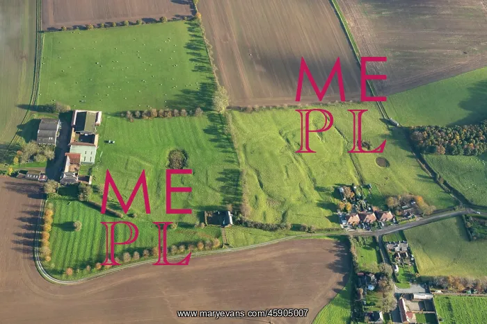 : Earthwork remains of a possible Medieval shrunken village, R : Earthwork remains of a possible Medieval shrunken village, R
