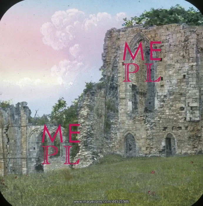 : Easby Abbey, Exterior view of the Refectory, North Yorkshire : Easby Abbey, Exterior view of the Refectory, North Yorkshire