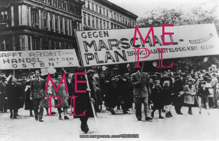 : East Germans demonstrate against Marshall Plan : East Germans demonstrate against Marshall Plan