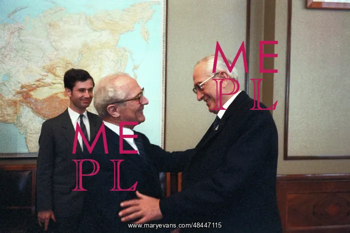 : East Germany leader Honecker and Soviet leader : East Germany leader Honecker and Soviet leader