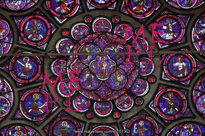 : East Rose window, Choir, Laon Cathedral, Picardy, France : East Rose window, Choir, Laon Cathedral, Picardy, France