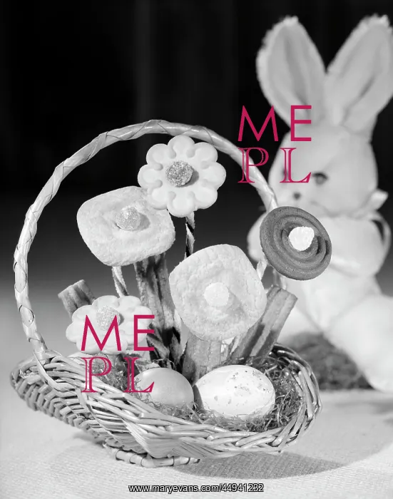  : Easter Basket Eggs Rabbit Bunny
