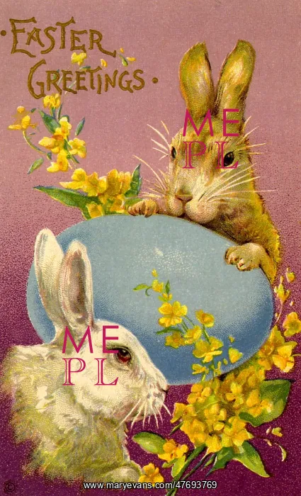 : Easter Bunnies and a Blue Egg