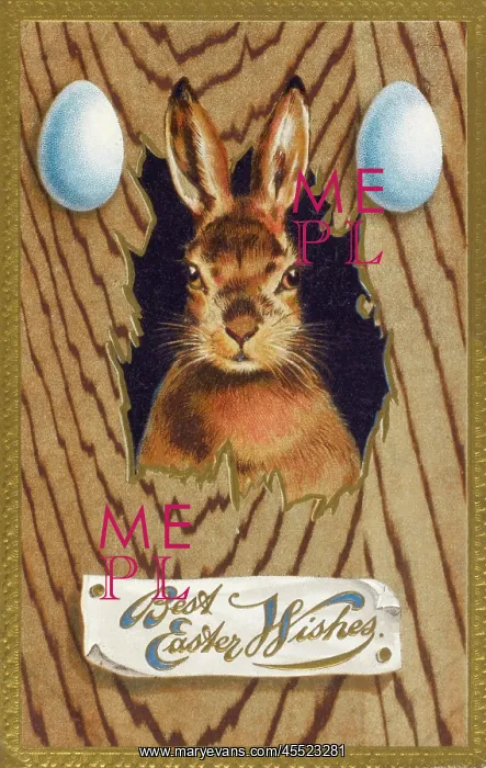 : Easter Bunny with two Easter Eggs : Easter Bunny with two Easter Eggs