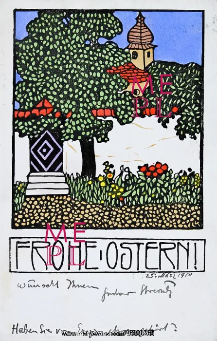 : Easter card. (Carl Krenek?) 'Happy : Easter card. (Carl Krenek?) 'Happy