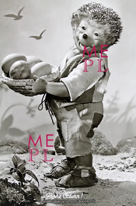: Easter card. 'Happy Easter!' Mecki : Easter card. 'Happy Easter!' Mecki