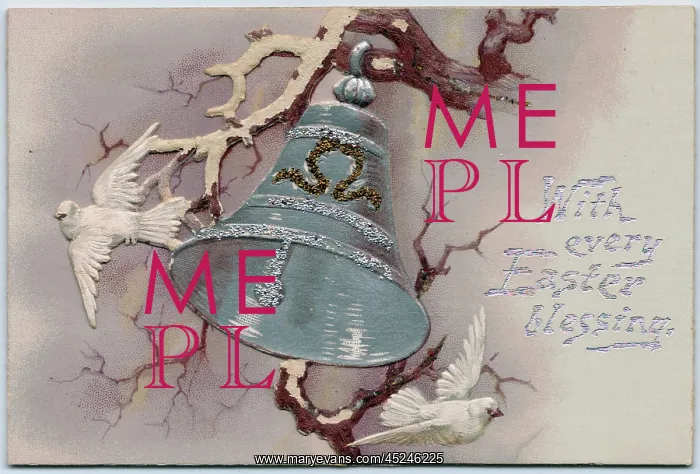 : Easter card in the shape of a bell : Easter card in the shape of a bell